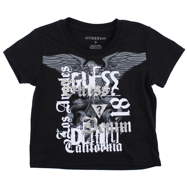 GUESS KIDSWEAR Little Boy Black Short Sleeve Tee Shirt