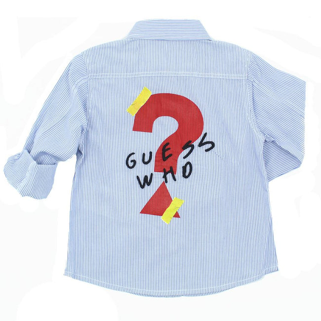 GUESS KIDSWEAR Little Boy Long Sleeve Striped Shirt Back
