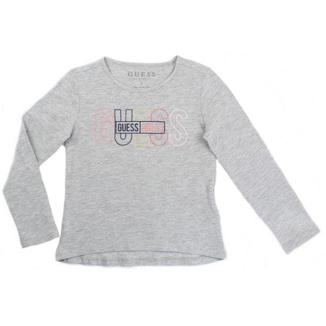 GUESS KIDSWEAR Little Girl Grey Long Sleeve Tee Shirt