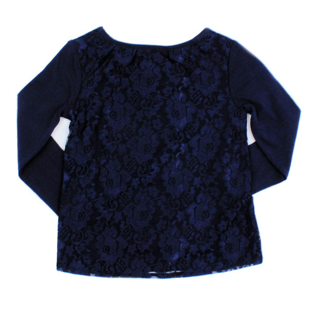 GUESS KIDSWEAR Little Girl Long Sleeve Lace Tee Shirt Back