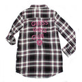 GUESS KIDSWEAR Little Girl Long Sleeve Plaid Shirt Dress Back