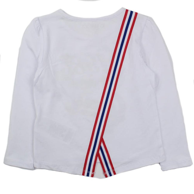 GUESS KIDSWEAR Little Girl White Long Sleeve Glam Tee Shirt Back