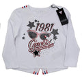 GUESS KIDSWEAR Little Girl White Long Sleeve Glam Tee Shirt