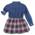 GUESS KIDSWEAR Little Girls Denim and Plaid Dress Back