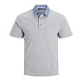 Jack Jones Light Grey Melange Polo Shirt Front