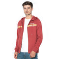 Jack Jones Davis Zippered Hoodie Brick Red Model