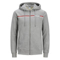 Jack Jones Davis Light Grey Zippered Hoodie Front