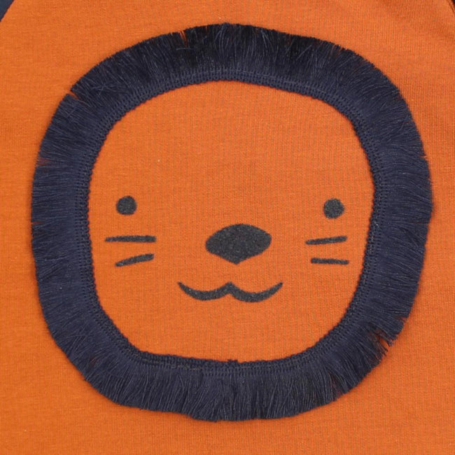 Name It Baby Boy Sapphire And Brown Organic Cotton Long Sleeve Shirt