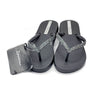 IPAMEMA Girls Black Silver Thong Sandals