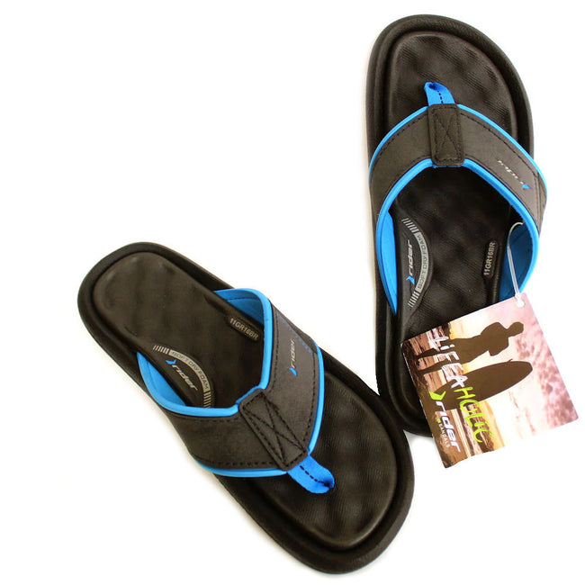 RIDER Black with Blue Flip Flops Sandals
