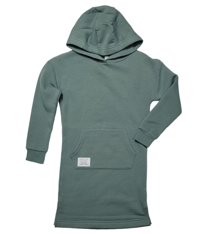 M-I-D Big Girl Green Fleece Hooded Tunic