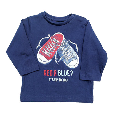 MAYORAL Baby Boy Navy "Sneakers" Long Sleeve Tee Shirt