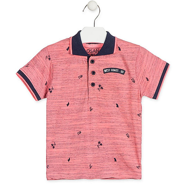 Losan Little Boys Pink Short Sleeve Polo Shirt