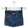 Losan Little Girls Denim Shorts Cherry Sequin Pocket