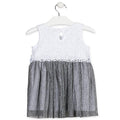 Losan Little Girl Sleeveless Dress Crochet Insert Jersey Top Tulle Skirt
