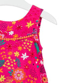 Losan Little Girl Pint Floral Print Sleeveless Dress