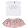 Losan Baby Girls 2 Piece Summer Top Pink Lurex Skirt