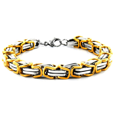 STAINLESS STEEL POLISHED BYZANTINE CHAIN LINK BRACELET