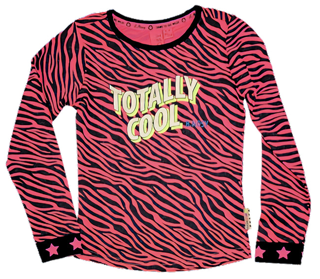 B Nosy Big Girl Pink "Totally Cool" Zebra Print Glitter Top