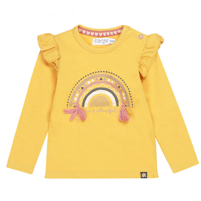 DIRKJE Baby Girl Mustard Yellow Retro Sunset Top
