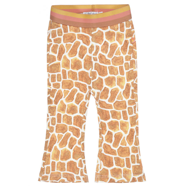DIRKJE Little Girl Animal Print Giraffe Bell Bottom Pants