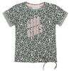 DIRKJE Little Girl Green Animal Print Good Vibes Tee