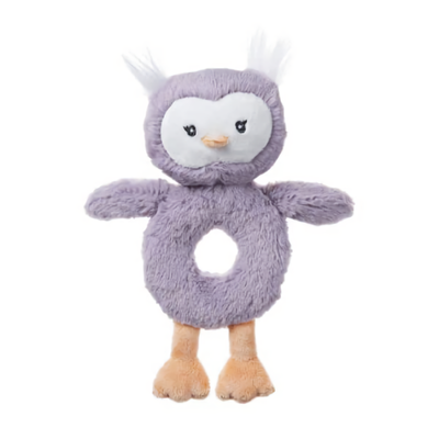 GUND Baby Owl Rattle Plush Stuffed Animal, Purple