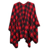 Great Northern Ladies Red Black Buffalo Plaid Poncho