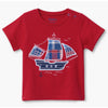 Hatley Baby Boy Red Tee with Applique ship Front