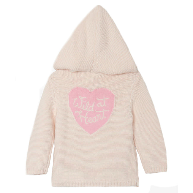 Hatley Little Girl Knitted Hooded Sweater with Heart Back