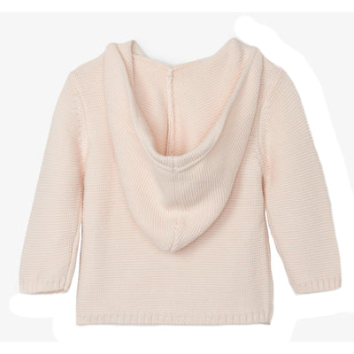 Hatley Little Girl Knitted Hooded Sweater with Heart Hood Down