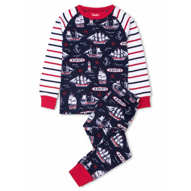 Hatley Little Boy NAutical Ships Organic Cotton Pajama