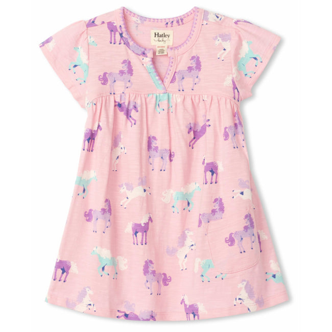 Hatley Baby Girl Playful Ponies Puff Dress Front