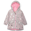 Hatley Little Girl Playful Ponies Rain Jacket Front