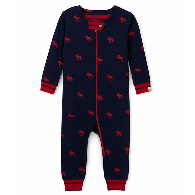 HATLEY Baby Boy Organic Cotton Red Moose Coverall Pajama
