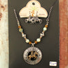 Horse and Stone Necklace and Earring Set