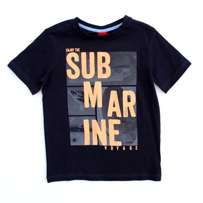 S. Oliver Little Boy Black Short Sleeve Graphic Tee (Sz 2, 6)