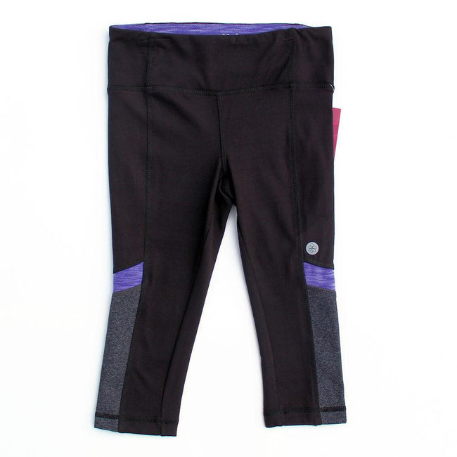 Little Girl Black/Purple Active Wear Leggings (Sz 6)