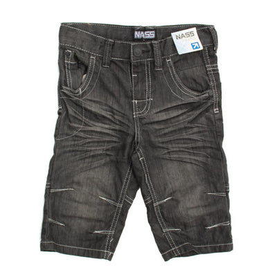 NASS Little Boy Grey Bermuda Denim Shorts Front