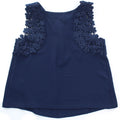 MINI MOLLY Big Girl Navy Flower Lace Top