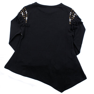 LIMEAPPLE Little Girl Long Sleeve Fringe Tee