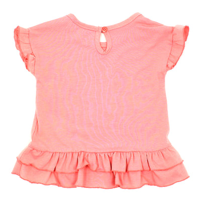 M-I-D Baby Girl Pink Cat Short Sleeve T-Shirt Back