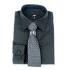 Ernesto of Italy Youth Boys Dress Shirt with Matching Tie Black