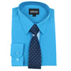 ERNESTO Youth Tween Boys Turquoise Long Sleeve Shirt with Matching Tie