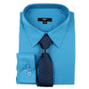 ERNESTO Youth Tween Boys Turquoise Long Sleeve Shirt with Matching Tie