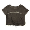 Calvin Klien Big Girl Charcoal Tie Front Tee