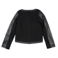 BLUBYBLU Big Girl Faux Leather Black Wool Jacket