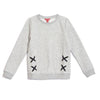 GUESS KIDSWEAR Big  Girl Lace Up Grey Sweatshirt