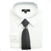 ERNESTO Youth Tween Boys White  Long Sleeve Dress Shirt with Matching Tie