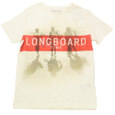 Mayoral Little Boy Short Sleeve  Ivory Graphic Tee (Sz 3,5 & 6)